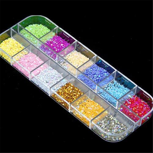 Mini Round Flakes Fashion Nail Atr Decor Hot Mini Bead Thin Nail Art Glitter Paillette Tip Gel Polish Decoration Manicure Tools