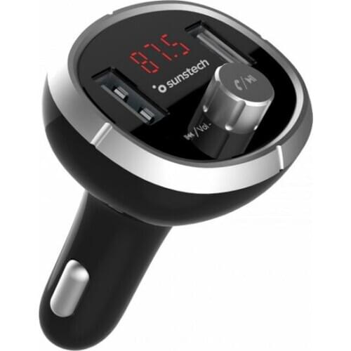 MP3 Player and FM Bluetooth Transmitter for Cars Sunstech FMT400BT Radio FM Black