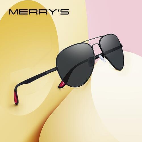 MERRYS Men Classic Pilot HD Polarized Sunglasses TR90 Legs Sun glasses For Driving UV400 Protection S8236