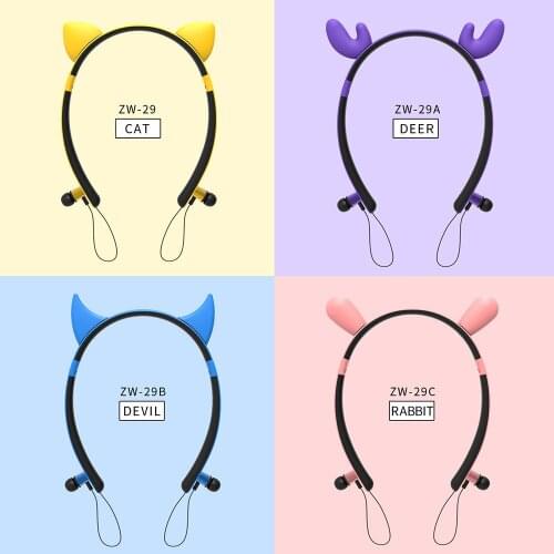 Newest Wireless Bluetooth Stereo Headphones Wireless Magnetic Sports Headset Sweatproof Earphone Cute Shape Detachable Ear