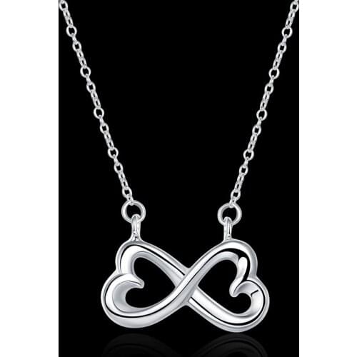 Charm 925 Sterling Silver Necklaces Jewelry 18 Inches Fashion Exquisite number 8 Necklace for Women Christmas Gifts