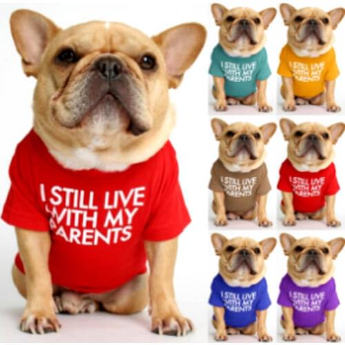 Dog dog clothes Pet Dog clothing bulldog french pomeranian summer Dog T-shirt Multicolor Chihuahua Pure cotton fashion