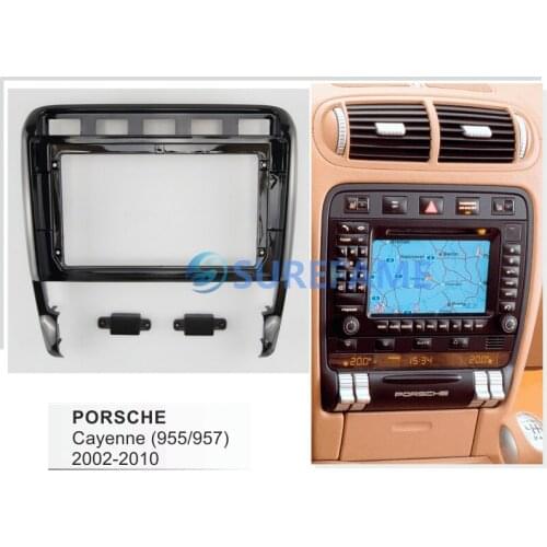 9 inch Car Fascia Radio Panel for PORSCHE Cayenne (955/957) 2002-2010 Dash Kit Install Facia Console Bezel 9inch Adapter Plate