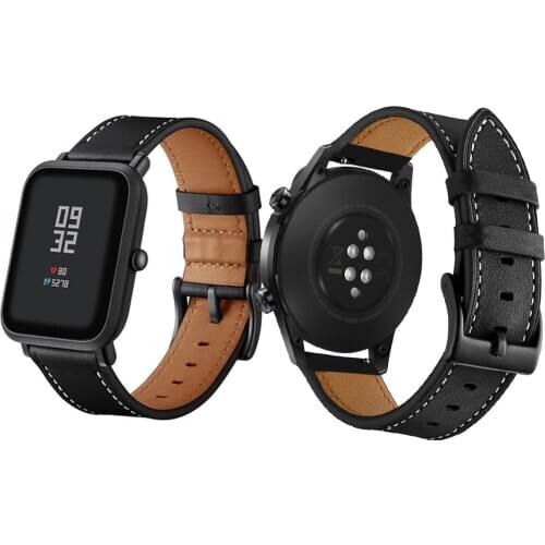 Watch band Genuine Leather Wrist Straps Bracelet for Xiaomi Huami Amazfit Bip Lite S U Pop GTS 2 Youth Watch
