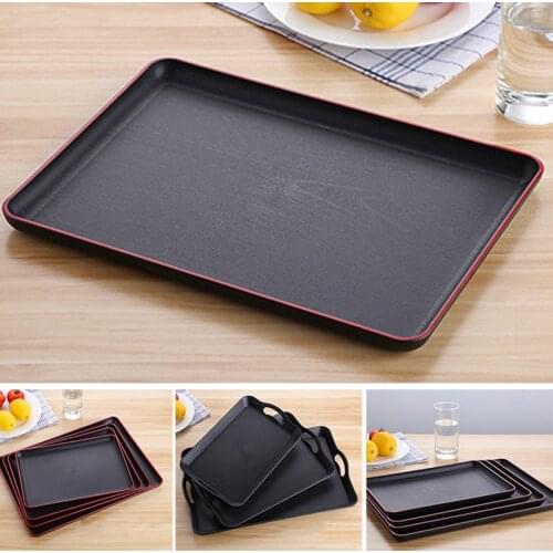 Japanese Style Serving Tray Rectangular Plastic Tray Food Serving Trays Anti-slip Scratch-resistant Rangement Cuisine Plateau