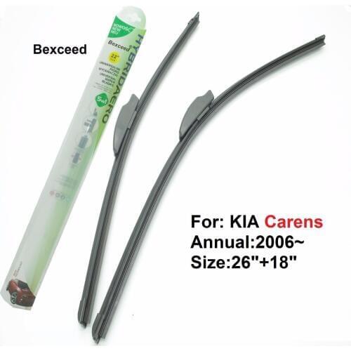 Bexceed of Car Windshield Flat wiper blade for KIA Carens. 1 Pair(26"+18") 2006