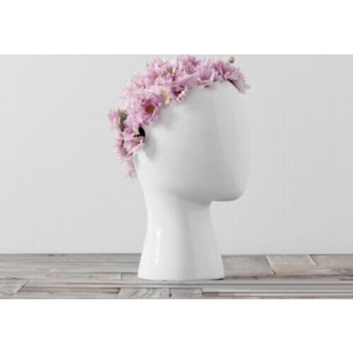 Nordic Abstract Creative Figure Human Head Shape Flower Vase Fashion Wedding Home Decor Modern Porcelain Ceramic Vase Ornament