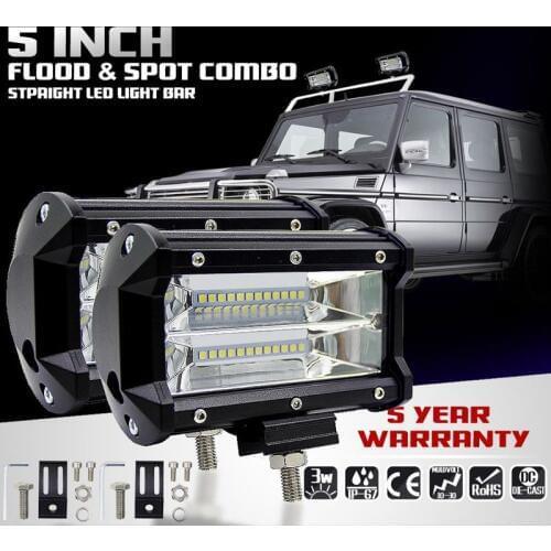 2PCS 5inch 72W 6500K LED Work Light for Driving Fog Lamp Offroad Truck SUV