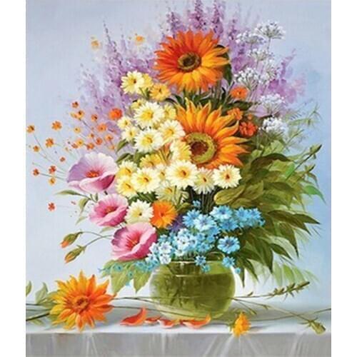 Sunflower Vase Still Life Diamond Painting Oil Floral Round Full Drill Nouveaute DIY Mosaic Embroidery 5D Cross Stitch Gifts