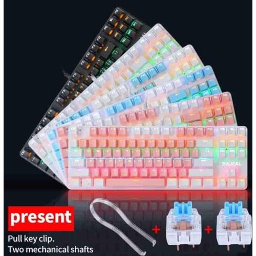 Waterproof Gaming Mechanical Keyboard Wired Gaming Anti-ghosting 87 Keycaps With RGB Backlight Keyboard Gamer Ergonomic For PC