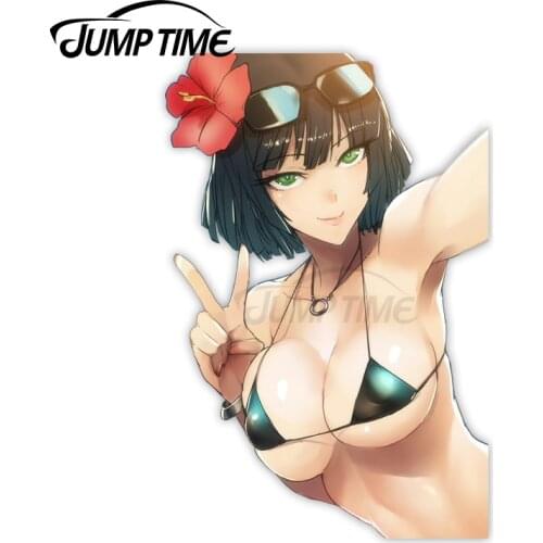 Jump Time 13 x 12.1cm For One Punch Man Fubuki Car Stickers Scratch-proof Window Personality Decal Graphics for Vehicle Bumper