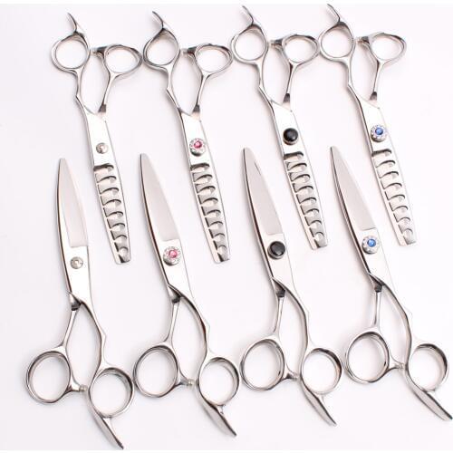 6" Customized Logo Japan Steel Haircut Scissors Cutting Shears Thinning Scissors Willow Blade Professional Hair Scissors C9022