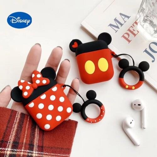 Disney Mickey Minnie Cute Silicone AirPods Protective Case 1/2 Generation Suitable for AirPods Pro Cartoon Headphone Case