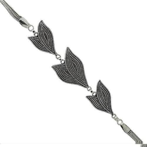 Silver Leaf Womens Bracelet