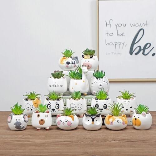 Animal Flower Pot Ceramic Vase Planter Desktop Ornaments Home Decor Garden Succulent Plant Pot