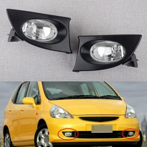 1 Pair Left & Right Car Front Bumper Fog Light Lamp Fit for Honda Fit Jazz GD1 GD3 2003 2004 2005 2006 2007 2008 33951-SAA-H11