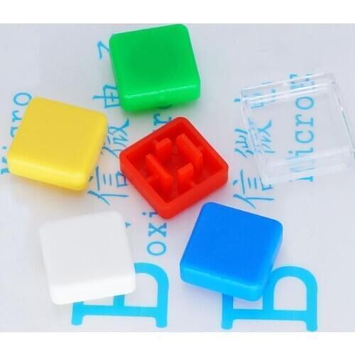 1000pcs/Lot A14 Key Cap 12 * 12 * 7.3 Square Head Special Switch Cap Square Red / Yellow / Blue / Green / White / Transparent