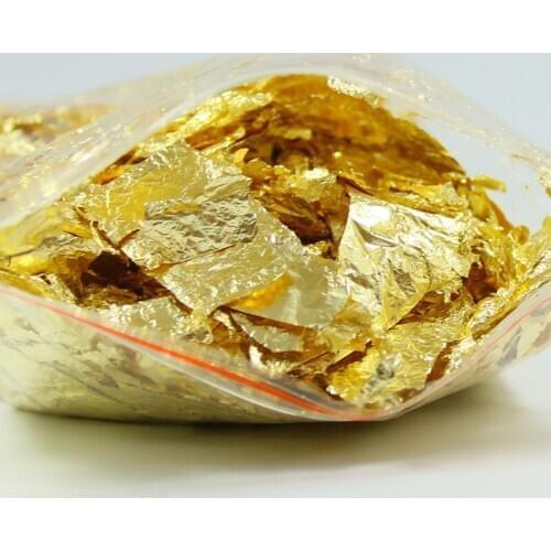 20g Imitation Gold Leaf Flake Copper Foil Fragment Glitter Paper for Gilding Crafts Painting and Nai