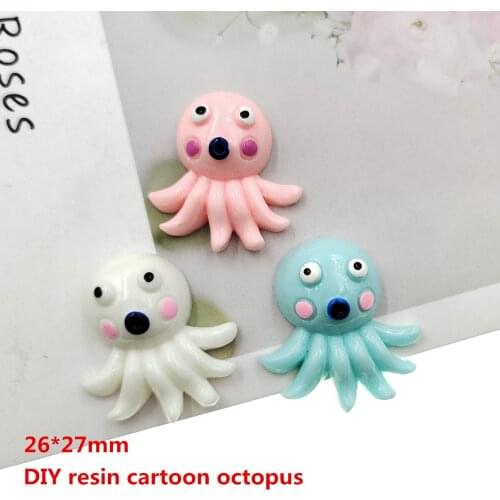 20pcs/lot DIY resin cartoon octopus for kids hair clothes accessories resin cabochons resin charms