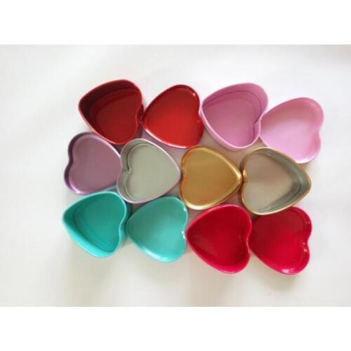 200pcsColorful Heart Shape Tin Box Tea Candy Chocolate Jewelry Storage Box Christmas Gift Container Case lin3990