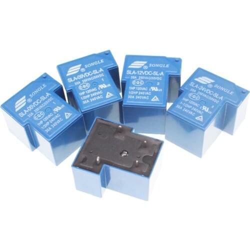 25PCS/Lot Power Relays SLA-05VDC 09VDC 12VDC 24VDC-SL-A 5V 9V 12V 24V 30A 4PIN T90