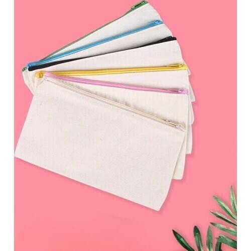 300Pcs Multipurpose Cosmetic Bag Makeup Pouches with Zipper Canvas Bag Pencil Pouch Travel Toiletry Bag for DIY Design