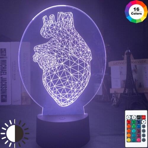 3d Illusion Baby Night Light Heart Triangle Design Nightlight for Kids Bedroom Decor Light Dropshipping Led Table 3D Lamp Gift