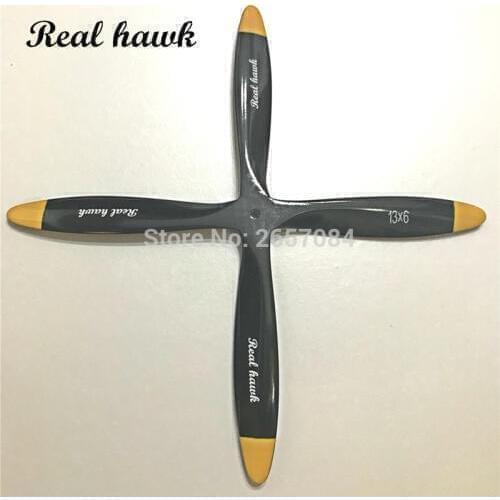 4 Blade 14x6/14x8/14x10 CCW or CW Black Wooden Propeller For Scale RC Gas or Nitro engine Airplane Model