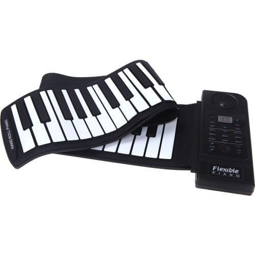 61 Key Electronic Piano Keyboard Silicon Flexible Roll Up Piano Sustain Function USB Port with Loud Speaker