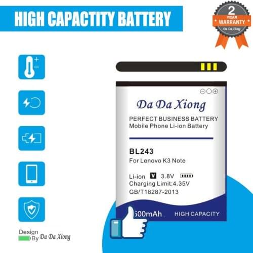 4600mAh BL243 Battery for Lenovo K3 Note K50-T5 K50-T3S A7000 A5500 A5860 A5600 A7600 Replacement mobile phone battery
