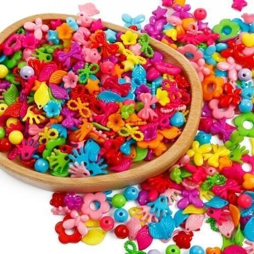 Acrylic Perforation Beads Mixed Colors DIY Clothing Sewing Jewelry Making Earrings Necklace Bracelet Accessories