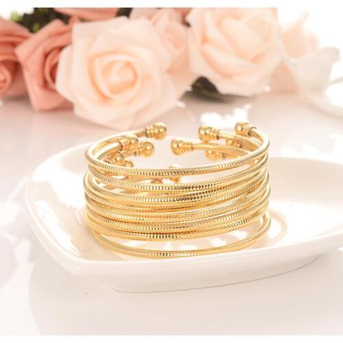 Bangrui 4pcs New Temperament OL Fashion Gold Colors Indian Bangles set Fashionable Simple Bangle wedding bridal party gifts