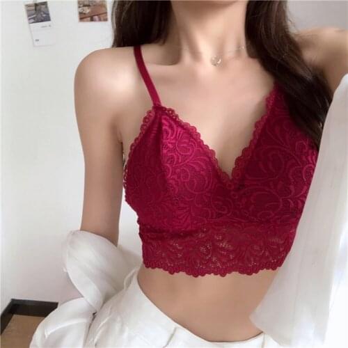 Women Push Up Lace Bra Seamless Tube Tops Female Solid Color Bralette Sexy Lingerie Underwear