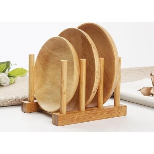 Wooden Dish Drainer Plate Rack Holder Stand Plates Drying Storage Kitchen Tool