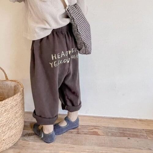 2021 Children Autumn New Products Toddler Boys and Girls Cotton Letter Printed Sweatpants Harem Casual Trousers Kids Baby Pants