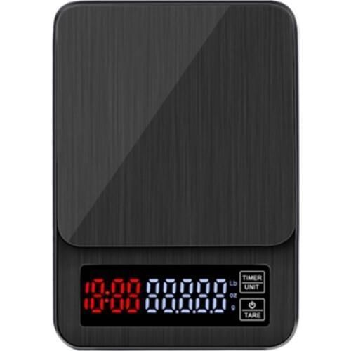 10kg 1g LCD Digital Electronic Drip Coffee Scale with Timer Black Big Kitchen Baking Coffee Weight Balance USB Drip Scale Timer