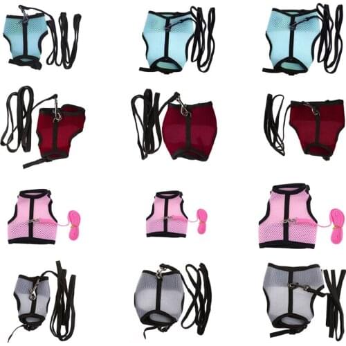 Hamster Rabbit Mesh Harness Leash Ferret Guinea Pig Small Animal Pet Walk Lead