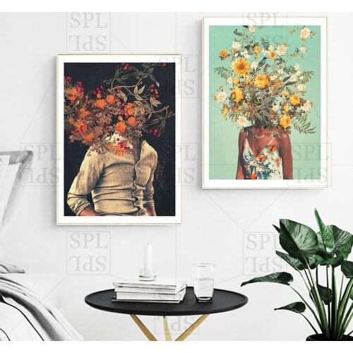 In Blooming Flowers Canvas Painting Home Decor Characters Modern Posters and Prints On The Wall Pictures for Living Room Decor