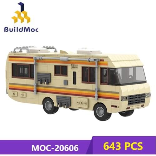 MOC Breakingalss Car American Drama Classic Walter White Pinkman Cooking Lab RV City High-Tech ideas Building Block Toy Kid Gift