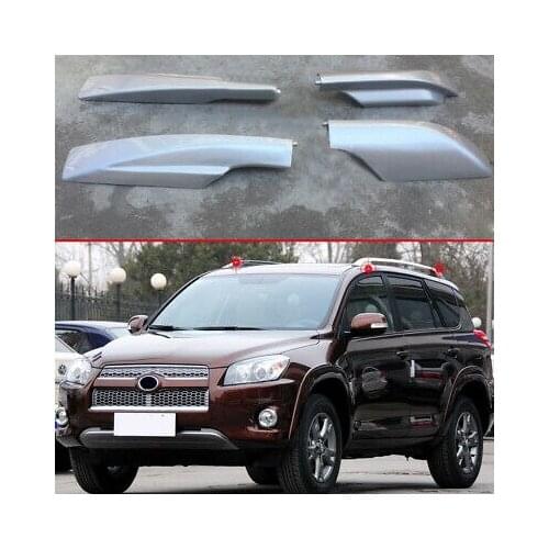 Silver Roof Rack Bar End Cover Shell Replace 4pcs For Toyota RAV4 2006 - 2012
