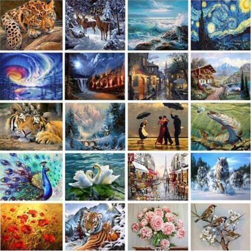 Home Animal landscape character 5D Diamond Painting Cross Ctitch Kit Pattern Wall Sticker Mosaic Diamond Embroidery Painting BK