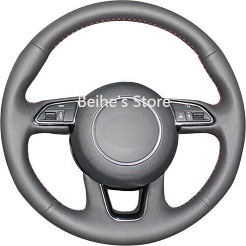 Free Customized PU Steering Wheel Stitch on Wrap Cover For Audi A1 A3 A5 A7