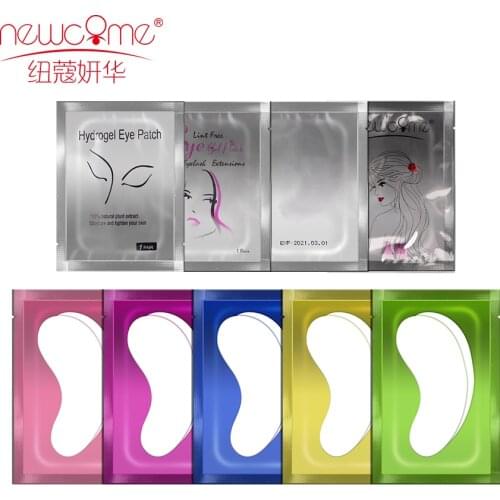 NEWCOME 20/50/100Pairs Eyelash Pads under Eyes Gel Patches 7 Colors Lint Free Stickers for False Eyelash Extension Makeup Tool