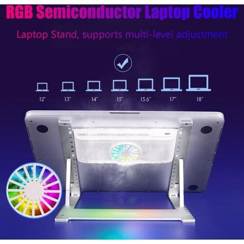 RGB Laptop Cooler Semiconductor Cooling 12-18 Inch Gaming Laptop Cooling Pad Cooling Fan Adjustable Laptop Stand