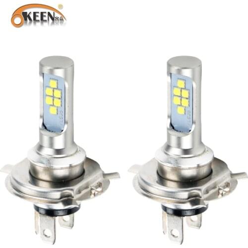 OKEEN 1PCS H4 LED Headlight Motorcycle Moto Fog Light Bulb 12SMD 1200LM Hi Lo Lamp Accessories DRL Lights For cafe racer ktm exc