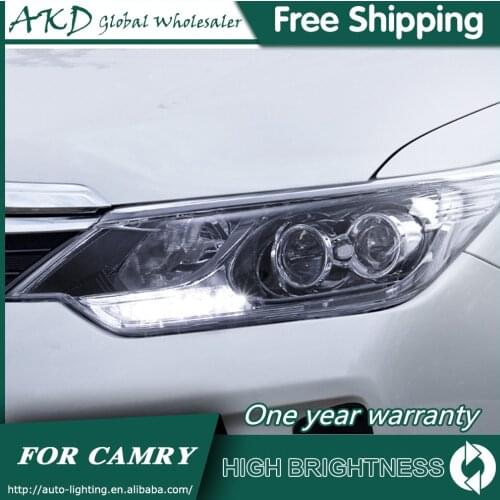 Headlights For Car toyota camry 2015-2017 camry DRL Day Running Light Head Lamp LED Bi Xenon Bulb Fog Light Tuning Car Accessory