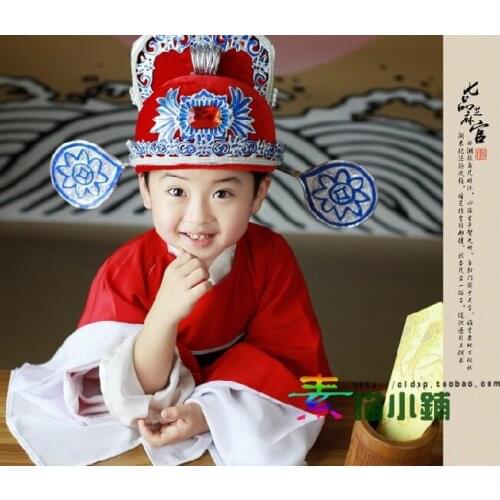 Qi Pin Zhi Ma Guan Hail the Judge Exhibition Costumes Boys Costumes Number One Scholar Costume Red Male Costume