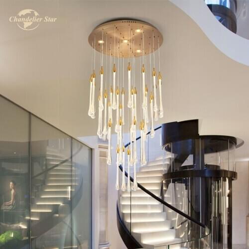 Luxury Crystal Chandeliers Lighting Postmodern LED Gold Pendant Hanging Lamps Kitchen Bedroom Living Room Indoor Lights Lustre
