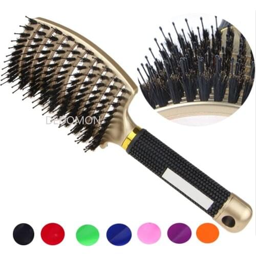 Hair Brush Scalp Massage Comb Hairbrush Bristle&Nylon Women Wet Curly Detangle Hair Brush for Salon Hairdressing Styling Tools