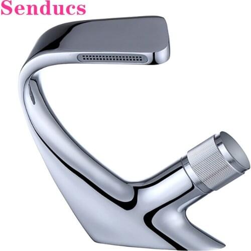 Basin Faucets Senducs Hot Cold Bathroom Mixer Tap Quality Polished Chrome Basin Sink Faucets Luxury Bathroom Waterfall Faucets
